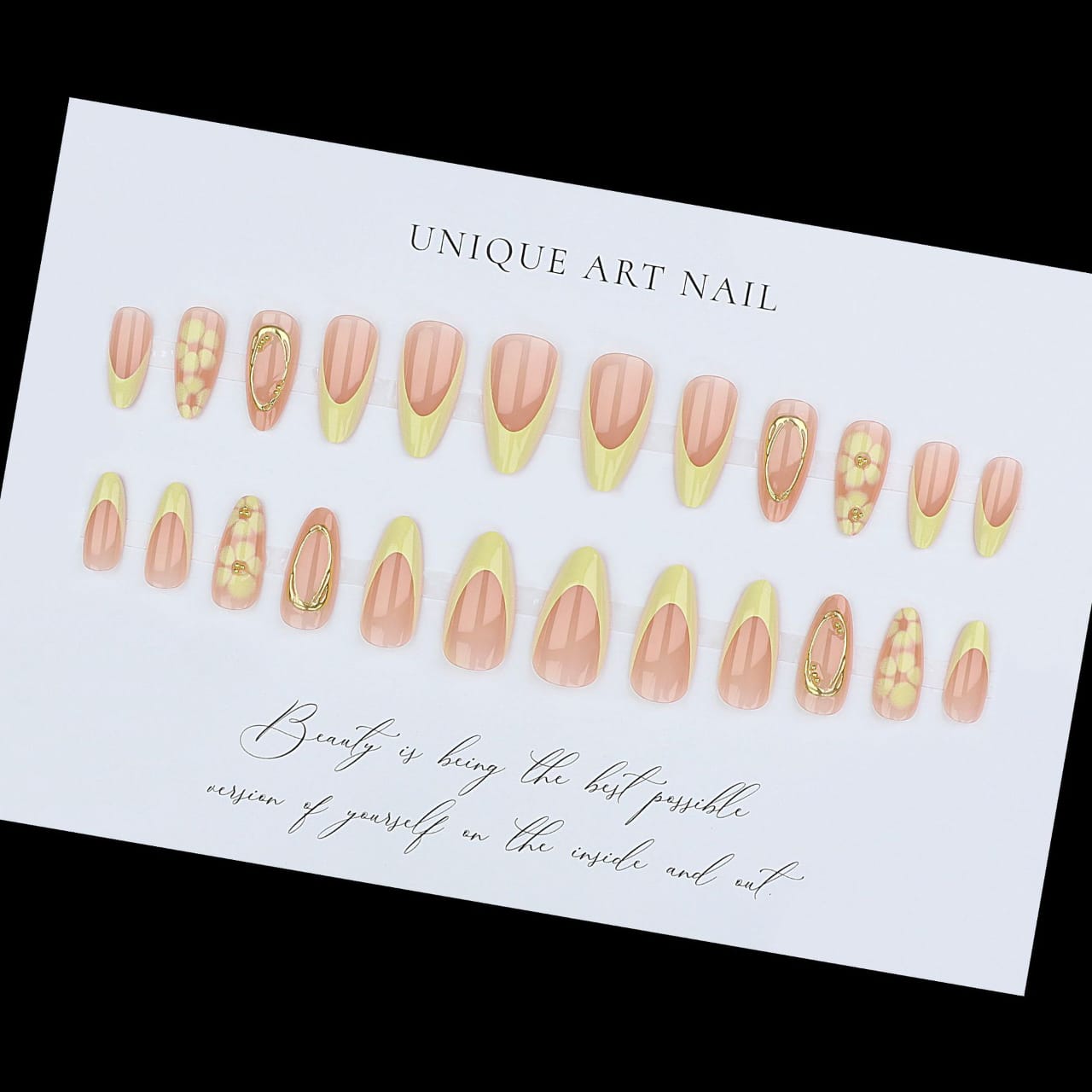 Soft Yellow Floral Almond Press-On Nails