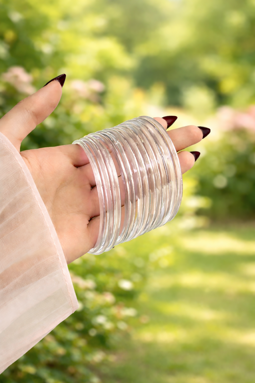 Viral Jelly Bangle Set-1 dozen - White (12 Simple Bangles)