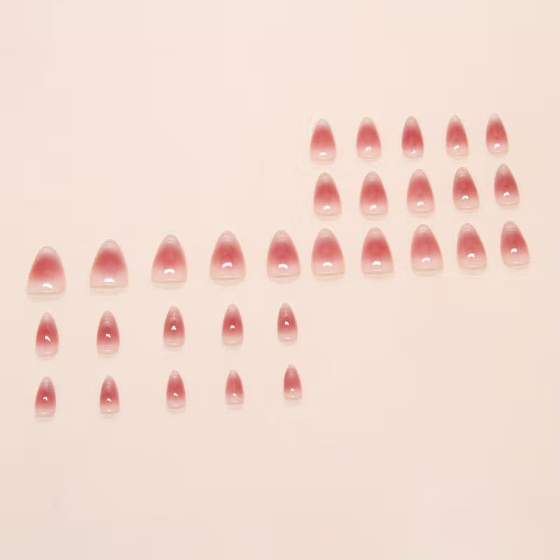 Short Almond Glossy Pinkish Flashing Cat Eye - Heavenly 