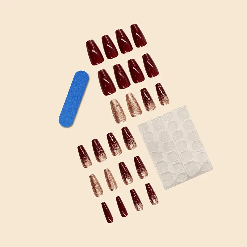 Luxury Burgundy Ballet Press-on Nails